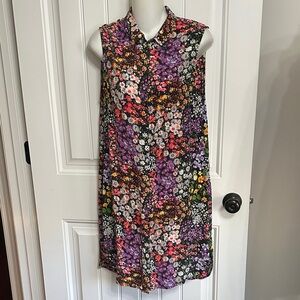 Nwots Equipment Femme S/P Silk Printed Floral Shirt Dress Shift